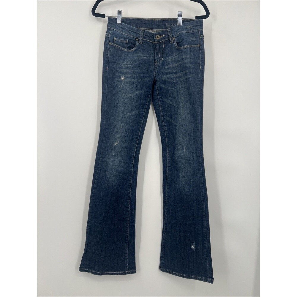 Blank NYC Jeans Womens Size 26/ 4 Bootcut Dark Wash Distressed Low Rise Denim